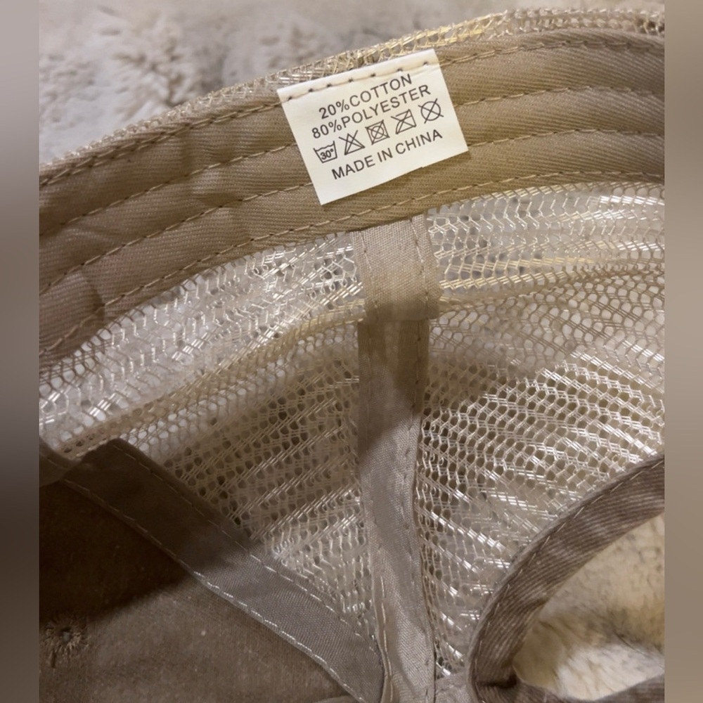 Women’s Distressed Tan Baseball Cap | Hats | Ponytail Hole Hat - Picture 8 of 11